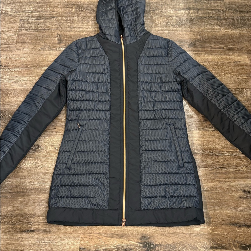 Women's Navy Quilted Puffer Coat
